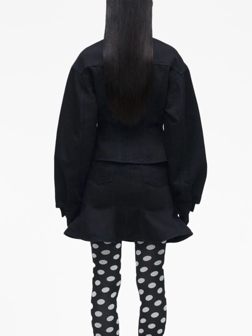 Marc Jacobs Black Peplum-Style Denim Jacket - Picture 2 of 6